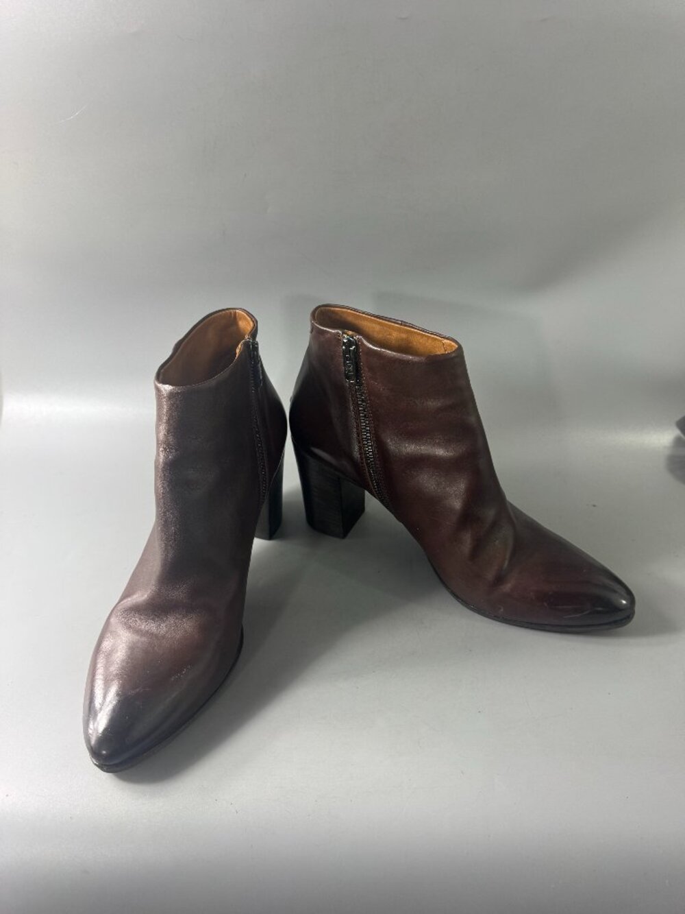 Pantanetti Handmade Italian Leather Ankle Boots Block Heel Minimalist Booties